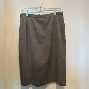 MaxMara 100% Wool Vintage Brown Pencil Skirt